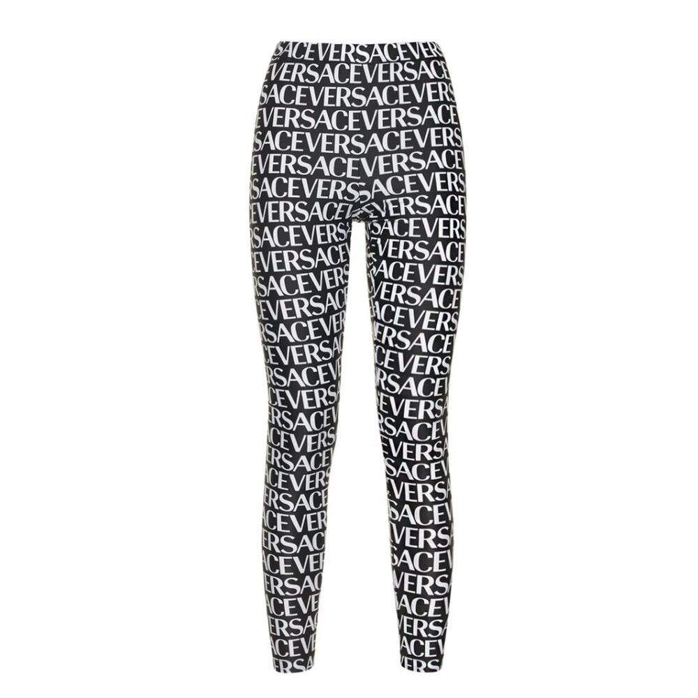 VERSACE LEGGINGS (ALL OVER LOGO - BLACK)